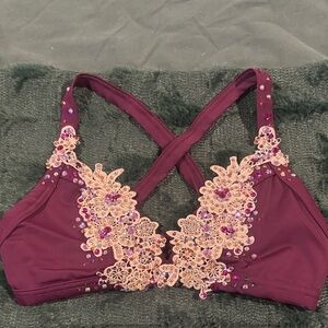 Elegant Balera SA Purple Lace Embellished Bra